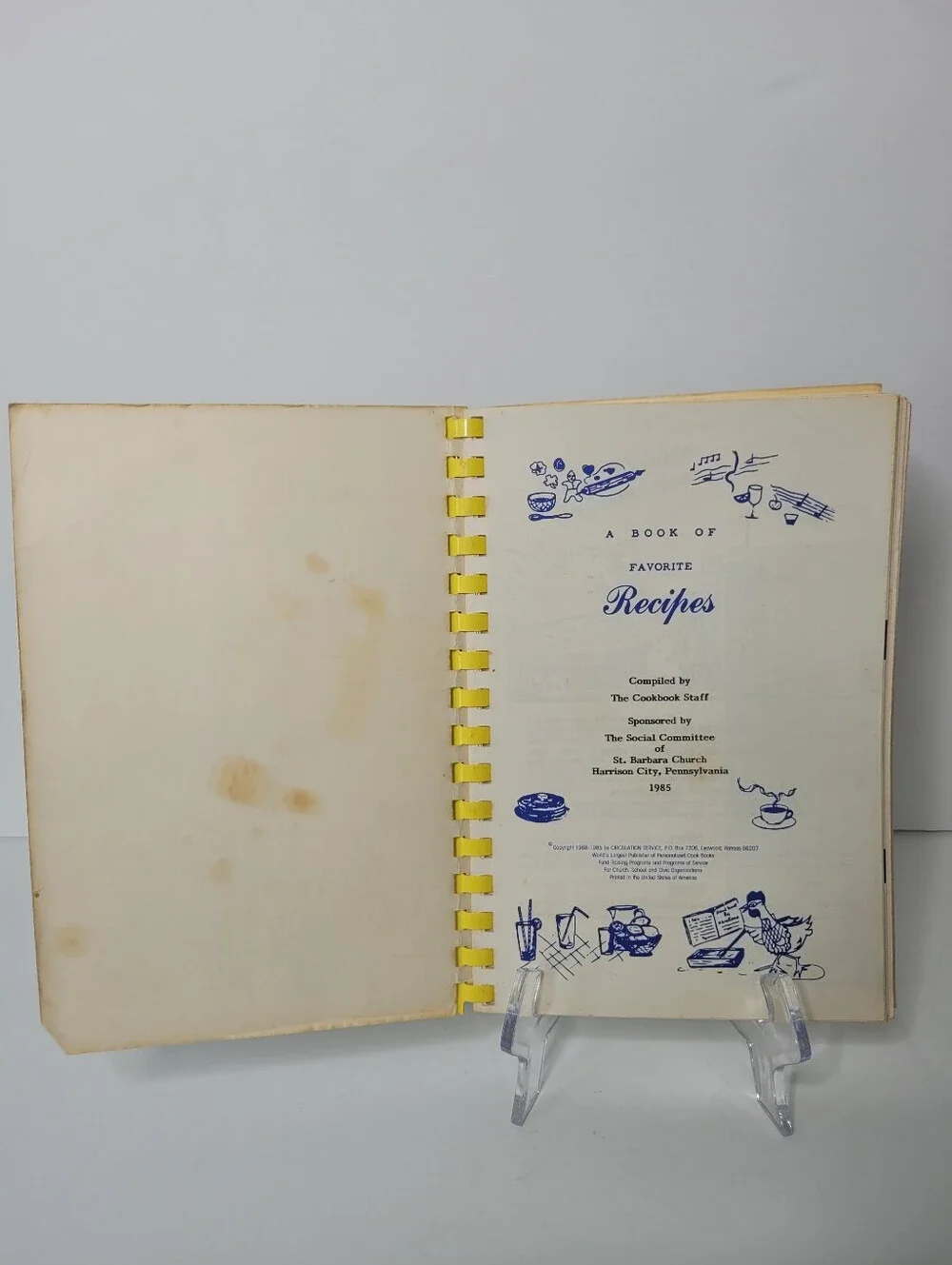 The St Barbara Church Cookbook from Harrison City, PA is a vintage spiral-bound